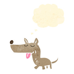 cartoon little dog with thought bubble