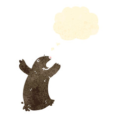 cartoon bear with thought bubble