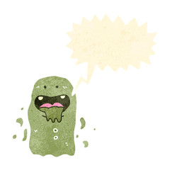 cartoon slimy ghost laughing