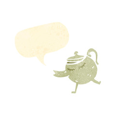 retro cartoon teapot