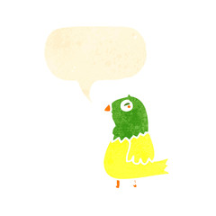 retro cartoon parrot
