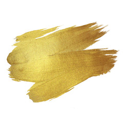 Gold Shining Paint Stain Hand Drawn Illustration - obrazy, fototapety, plakaty