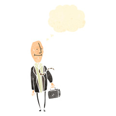 retro cartoon egghead businessman