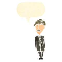 cartoon sensible man with speech bubble