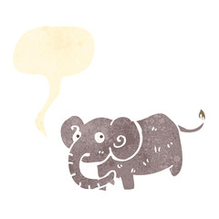 retro cartoon elephant with speech bubble