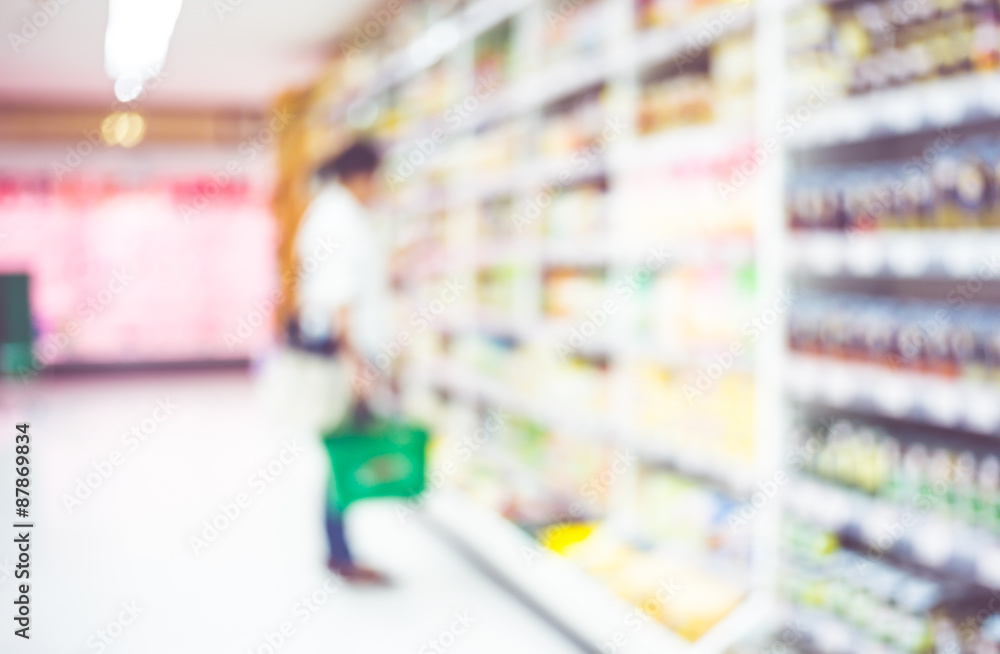Poster blur background,supermarket store blur background with bokeh