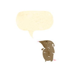 cute little shrew with speech bubble