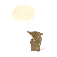 cartoon shrew with thought bubble
