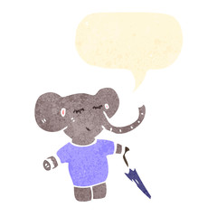 retro cartoon elephant