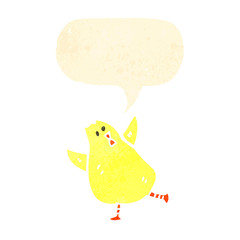 retro cartoon baby chick