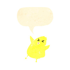 retro cartoon baby chick