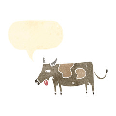 retro cartoon cow