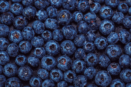 Healthy blueberries background