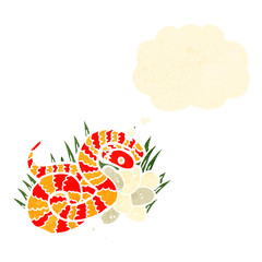 retro cartoon snake and nest of eggs