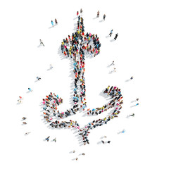 people in the form of an anchor.