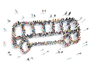 people in the shape of a bus.