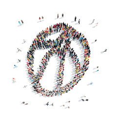 people in the shape of a basketball.