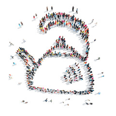 people in the shape of a teapot.