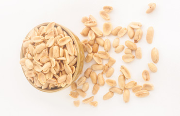 Peanut spilling out of a bowl