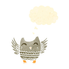 cute little owl retro cartoon