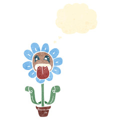 retro cartoon flower