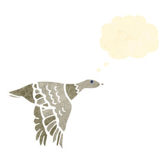 flying duck retro illustration