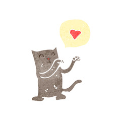 cartoon cat with love heart