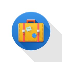 Travel bag flat icon.