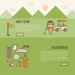 golf player and accessories banner
