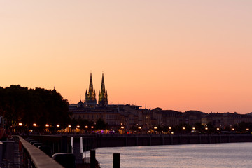 Naklejka premium Eglise saint Louis des chartrons at sunset in Bordeaux, France