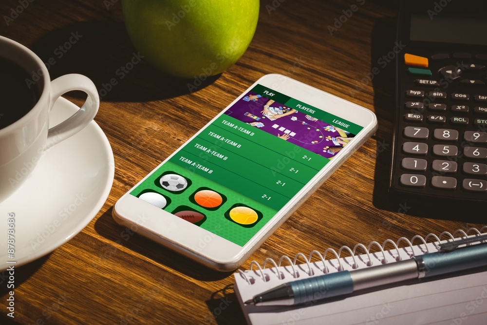 Poster composite image of gambling app screen