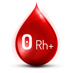 Ilustracja grupy krwi 0 Rh+ - obrazy, fototapety, plakaty