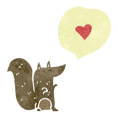 retro cartoon cute little squirrel