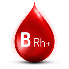 Ikona kropli z grupą krwi B Rh+ - obrazy, fototapety, plakaty