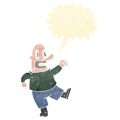 cartoon angry bald man