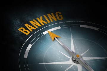 Banking against dark background