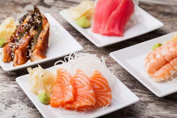 delicious mixed sashimi