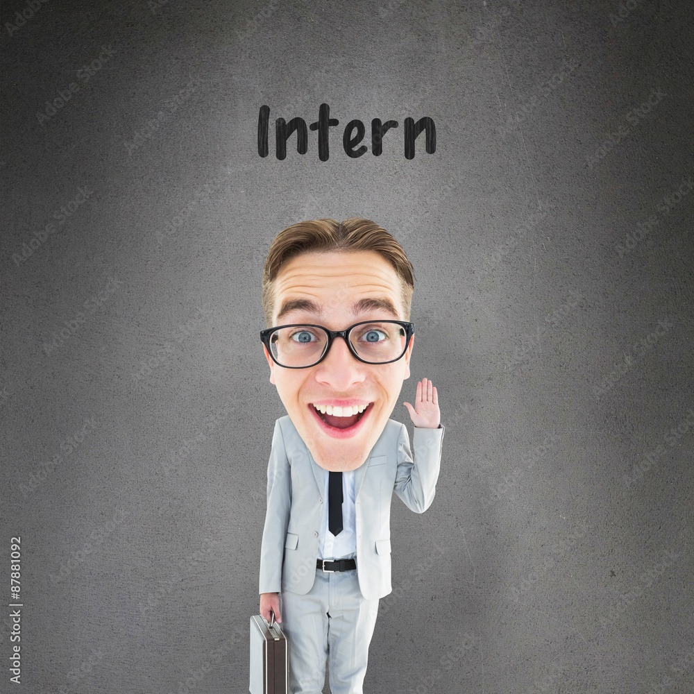 Poster composite image of geeky businessman