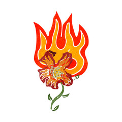 flaming flower cartoon