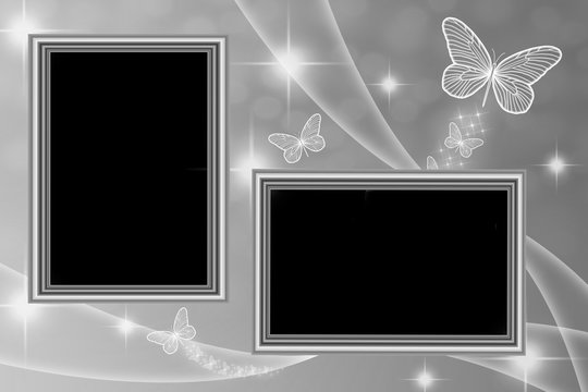 Picture Frame on a Butterfly Background