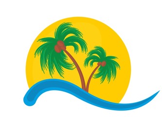 Fototapeta na wymiar island Logo with a decline.