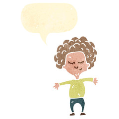 retro cartoon friendly boy