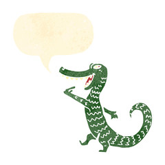 retro cartoon,crocodile