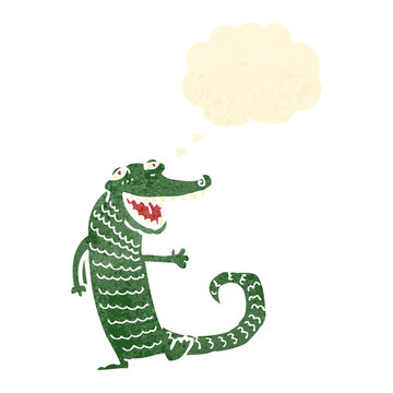 retro cartoon,crocodile