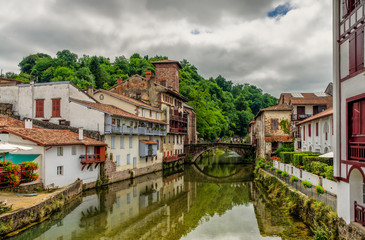 Fototapeta na wymiar Saint-Jean-Pied-de-Port in the Basque region of France.