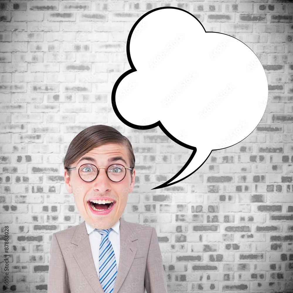 Poster composite image of geeky businessman