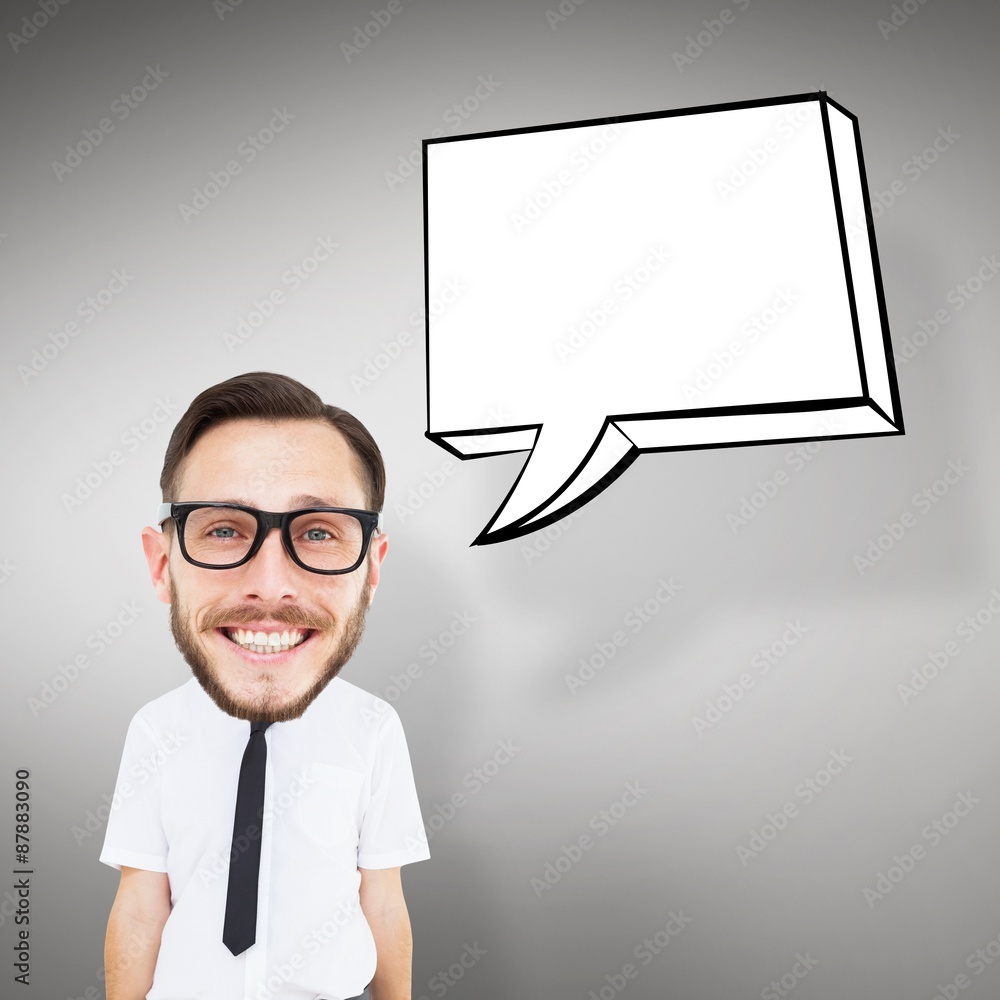 Poster composite image of geeky businessman