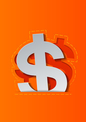Dollar Signs on Orange Background