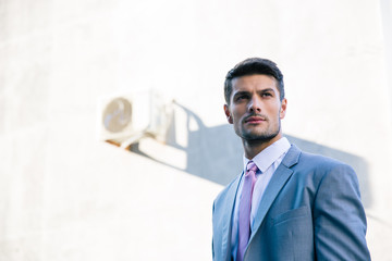 Portrait of a handsome thoughtful businessman