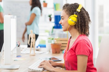 businesswoman using computer in office